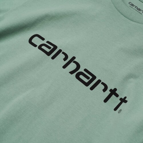Футболка CARHARTT WIP S/S Script T-Shirt FROSTED GREEN / BLACK 2021, фото 2