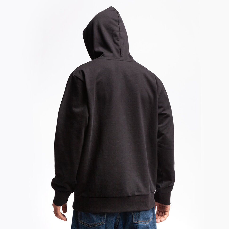 фото Толстовка с капюшоном carhartt wip hooded script embroidery sweatshirt black / white 2021