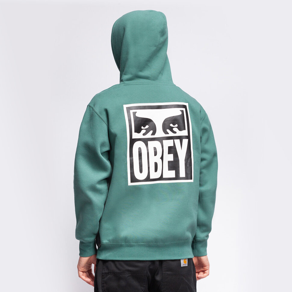 фото Толстовка с капюшоном obey obey eyes icon 2 velvet pine 2021