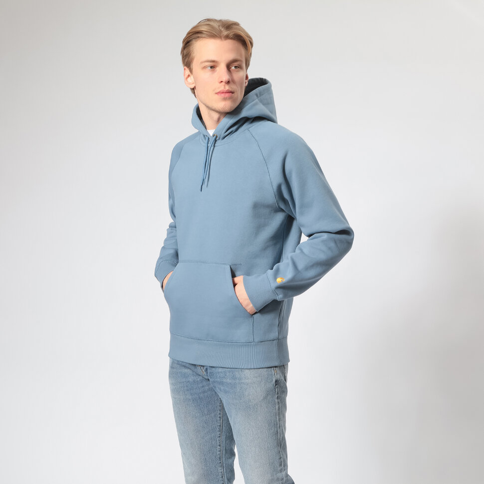 carhartt wip hooded chase sweatshirt mossa gold 2020 SPORTLE