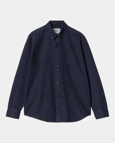 Рубашка CARHARTT WIP L/S Bolton Shirt SS24 Air Force Blue (Garment Dyed), фото 1