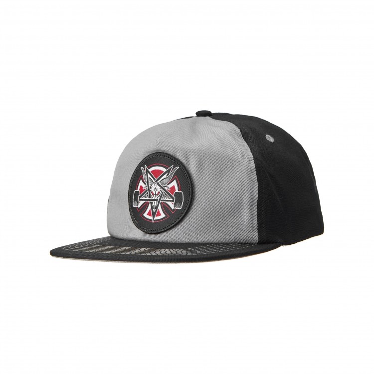 Кепка Independent x Thrasher Pentagram Cross Adjustable Snapback Hat Grey/Black, фото 1