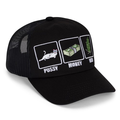 Кепка RIPNDIP Money Weed Trucker Hat Black, фото 1