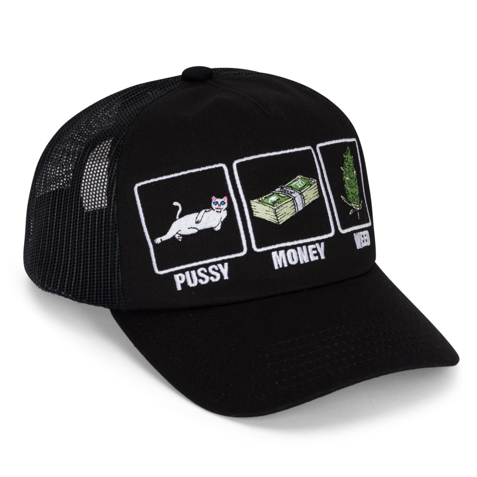 Кепка RIPNDIP Money Weed Trucker Hat Black 2000000766157 - фото 1