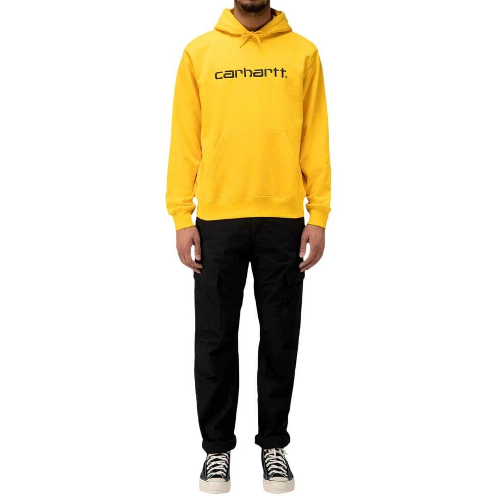 Худи CARHARTT WIP Hooded Carhartt Sweatshirt Sunflower/Black 2020 4058459811094, размер S, цвет черный - фото 2