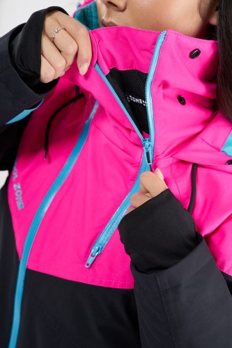 Комбинезон для сноуборда женский COOL ZONE Kite Цикламеновый/Черный/Бирюзовый, фото 6