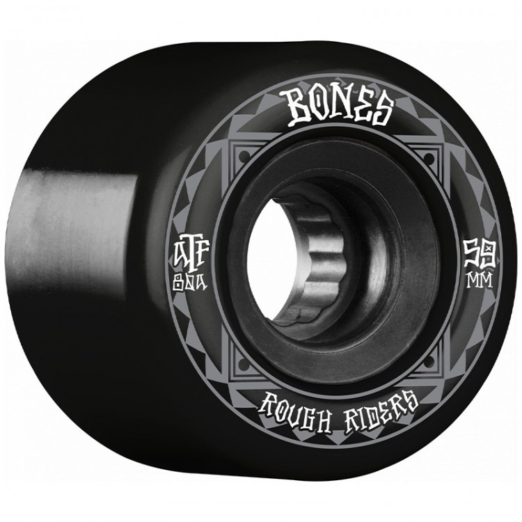 Колеса для скейтборда BONES Rough Rider Runners Black 59mm 80A 2022, фото 1