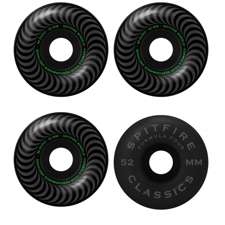 Колеса для скейтборда SPITFIRE F4 99 Clssc Blackout Assorted 52mm 99A 2020, фото 1