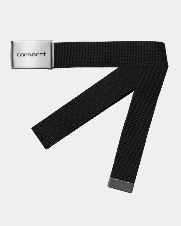 Ремень CARHARTT WIP Clip Belt Chrome Black, фото 1