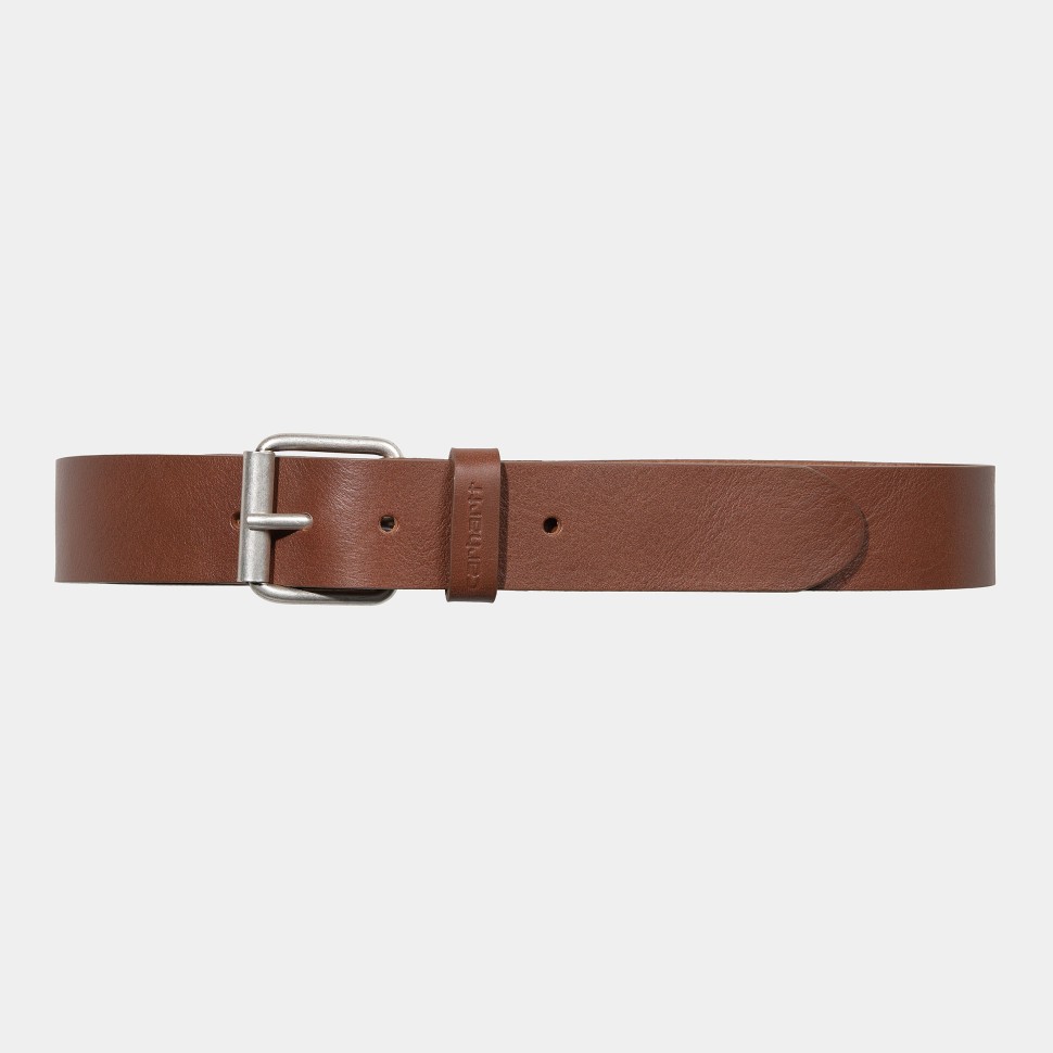 Ремень CARHARTT WIP Script Belt SS24 Cognac / Silver