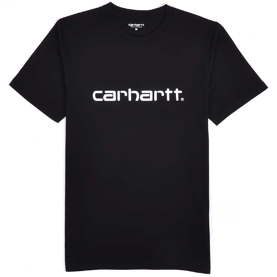 фото Футболка carhartt wip s/s script t-shirt black/white 2020