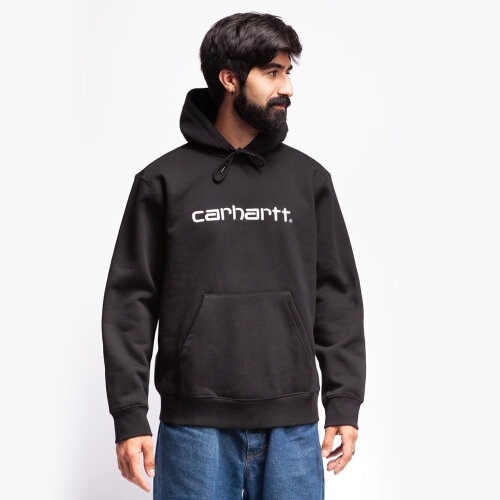 Толстовка с капюшоном CARHARTT WIP Hooded Carhartt Sweatshirt Black / White 2021, фото 1